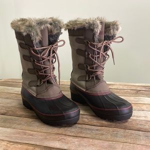 Khombu North Star Thermolite Winter Snow Boots Tan Black